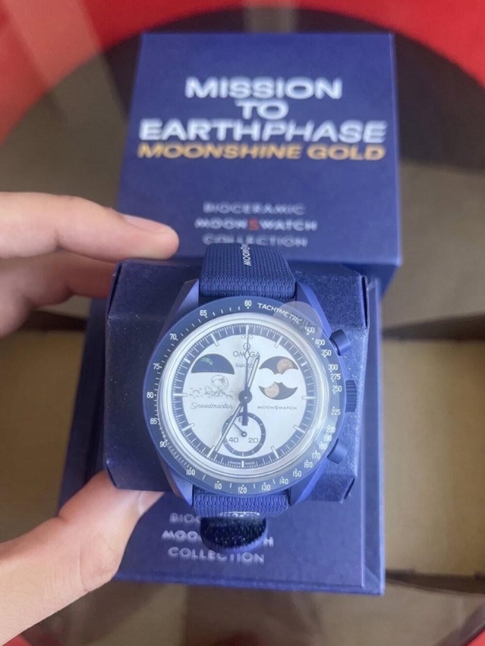 OMEGA x Swatch Mission to Earthphase Moonshine Gold Snoopy Blue